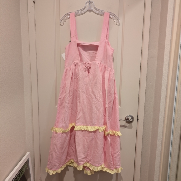 NWT Free People x Dora Larsen Emelie Ruffled Dress Size 6 - Picture 8 of 14